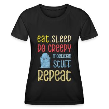 Gravedigger Cemetery Coffin Mourning - Women's Functional T-Shirt - black - Front - AI Model Female 172 light (172cm)