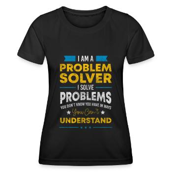 Problèmes Solution positive - T-shirt sport Femme - noir - Devant - AI Model Female 172 light (172cm)