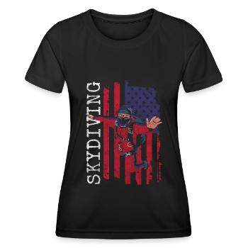 Fallschirmspringen Springen Sport Base Jumping - Frauen Funktions-T-Shirt - Schwarz - Vorne - AI Model Female 172 light (172cm)
