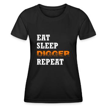 Bagger Baggerschaufel Baggerfahrer "digger" - Frauen Funktions-T-Shirt - Schwarz - Vorne - AI Model Female 172 light (172cm)