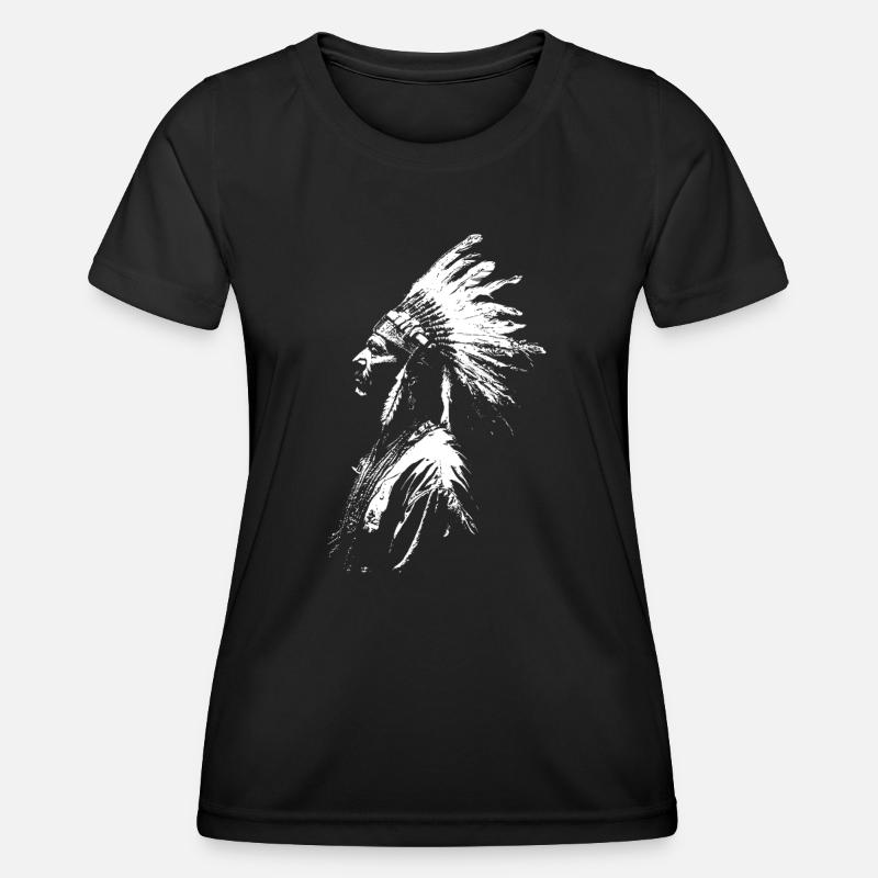 Native American silhouette - Women's Functional T-Shirt - black