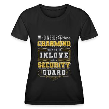 Wachmann Sicherheitsdienst Arbeit Aufpassen - Frauen Funktions-T-Shirt - Schwarz - Vorne - AI Model Female 172 light (172cm)