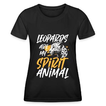 Leopard Raubkatze Raubtier - Frauen Funktions-T-Shirt - Schwarz - Vorne - AI Model Female 172 light (172cm)