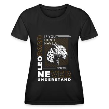 Afrika Gepard Raubtier - Frauen Funktions-T-Shirt - Schwarz - Vorne - AI Model Female 172 light (172cm)
