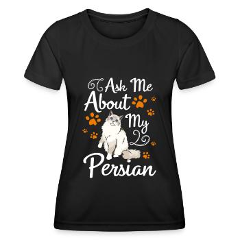 Perser Katzenfreund Katzenlady - Frauen Funktions-T-Shirt - Schwarz - Vorne - AI Model Female 172 light (172cm)