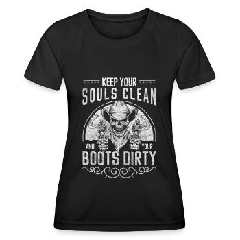 Wild West Law Indiens du désert - T-shirt sport Femme - noir - Devant - AI Model Female 172 light (172cm)