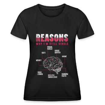 Amour célibataire en solo - T-shirt sport Femme - noir - Devant - AI Model Female 172 light (172cm)