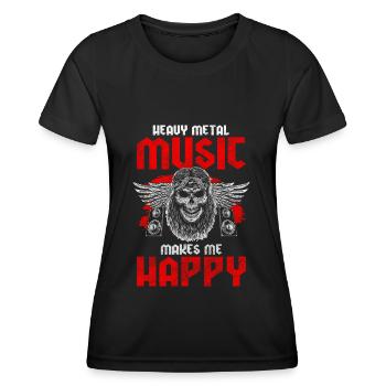 Heavy Metal Rock Guitare Metalcore - T-shirt sport Femme - noir - Devant - AI Model Female 172 light (172cm)