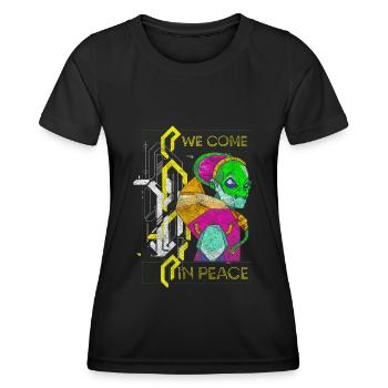 Futuriste néon futuriste - T-shirt sport Femme - noir - Devant - AI Model Female 172 light (172cm)