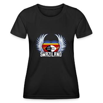 Swaziland - T-shirt sport Femme - noir - Devant - AI Model Female 172 light (172cm)