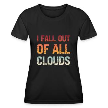 Denglisch Ich Falle Aus Allen Wolken I Fall Out Of - Frauen Funktions-T-Shirt - Schwarz - Vorne - AI Model Female 172 light (172cm)