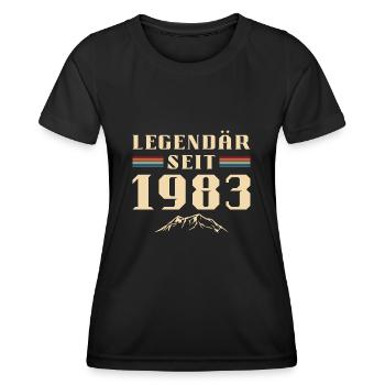 Retro Vintage Berge Jahrgang 1983 Geburtstag - Frauen Funktions-T-Shirt - Schwarz - Vorne - AI Model Female 172 light (172cm)