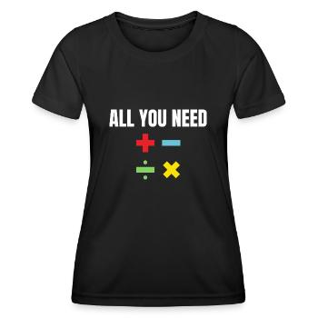 Teacher Math Cool Quote Funny Saying Teaching - T-shirt sport Femme - noir - Devant - AI Model Female 172 light (172cm)