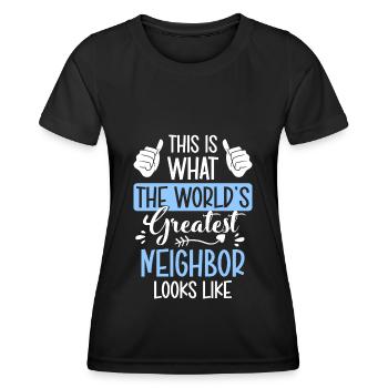 Nachbar Nachbarn - Frauen Funktions-T-Shirt - Schwarz - Vorne - AI Model Female 172 light (172cm)