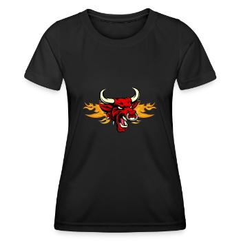 Stier - Frauen Funktions-T-Shirt - Schwarz - Vorne - AI Model Female 172 light (172cm)