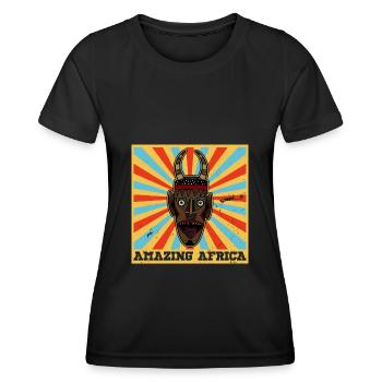 Africa Mask African Afro History - Women's Functional T-Shirt - black - Front - AI Model Female 172 light (172cm)