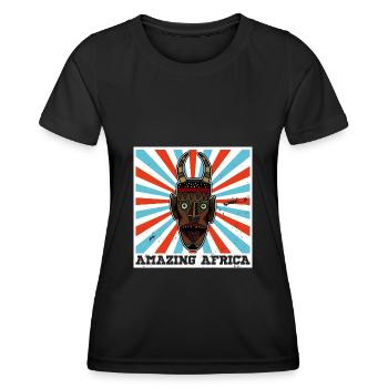 Africa Mask African Afro History - Women's Functional T-Shirt - black - Front - AI Model Female 172 light (172cm)
