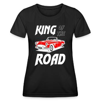 King of he Road Classic Car - Frauen Funktions-T-Shirt - Schwarz - Vorne - AI Model Female 172 light (172cm)
