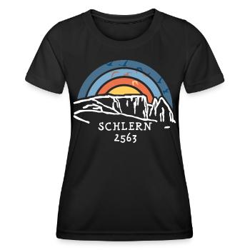 Sciliar Schlern Dolomiten Italien Wandern Südtirol - Frauen Funktions-T-Shirt - Schwarz - Vorne - AI Model Female 172 light (172cm)