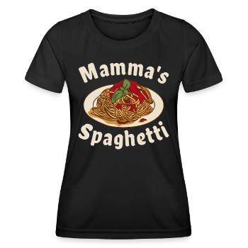 Mamma's Spaghetti - Frauen Funktions-T-Shirt - Schwarz - Vorne - AI Model Female 172 light (172cm)