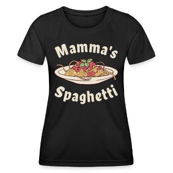 Mamma's Spaghetti - Frauen Funktions-T-Shirt - Schwarz - Vorne - AI Model Female 172 light (172cm)