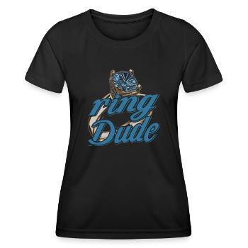 Ring Dude Ring Bearer Wedding Wedding Wedding Ring - Women's Functional T-Shirt - black - Front - AI Model Female 172 light (172cm)