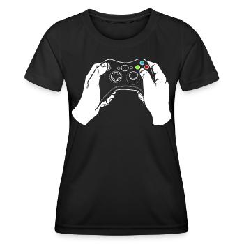 Manettes de jeu - T-shirt sport Femme - noir - Devant - AI Model Female 172 light (172cm)