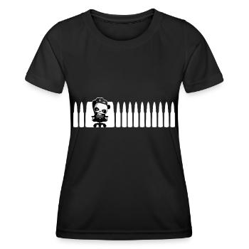 cool Gaming Panda Nerd Cartridges Shooter Gamer - Women's Functional T-Shirt - black - Front - AI Model Female 172 light (172cm)
