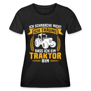 Ich Ein Traktor Bin - Frauen Funktions-T-Shirt - Schwarz - Vorne - AI Model Female 172 light (172cm)