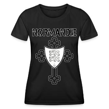 Normandie - Frauen Funktions-T-Shirt - Schwarz - Vorne - AI Model Female 172 light (172cm)