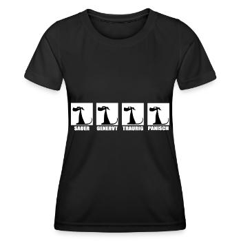 Lustiges Hunde T-Shirt , Sticker, Shirt Emotionen - Frauen Funktions-T-Shirt - Schwarz - Vorne - AI Model Female 172 light (172cm)