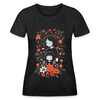 Mama und Tochter - Frauen Funktions-T-Shirt - Schwarz - Vorne - AI Model Female 172 light (172cm)