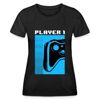 Joueur joueur 1 - T-shirt sport Femme - noir - Devant - AI Model Female 172 light (172cm)