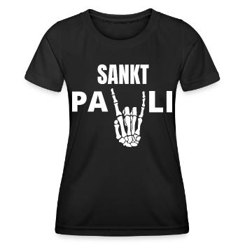 St Pauli. Éventail St pauli Éventail Paulianer Hamburger - T-shirt sport Femme - noir - Devant - AI Model Female 172 light (172cm)