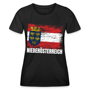 Niederösterreicher /Niederösterreich Lower austria - Frauen Funktions-T-Shirt - Schwarz - Vorne - AI Model Female 172 light (172cm)