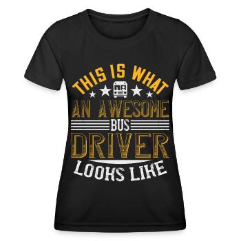 Busfahrer Schulbus Bus Geschenk - Frauen Funktions-T-Shirt - Schwarz - Vorne - AI Model Female 172 light (172cm)