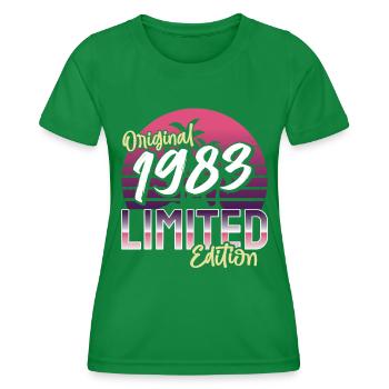 SW 1983 édition originale limitée - T-shirt sport Femme - vert - Devant - AI Model Female 172 dark (172cm)
