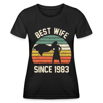 Meilleure épouse depuis 1983 - T-shirt sport Femme - noir - Devant - AI Model Female 172 light (172cm)