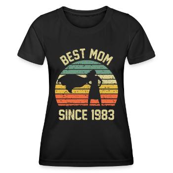 Meilleure maman depuis 1983 - T-shirt sport Femme - noir - Devant - AI Model Female 172 light (172cm)