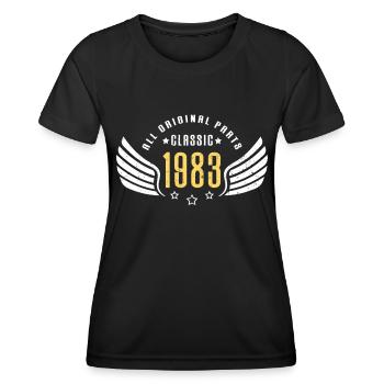 Ailes classiques 1983 - T-shirt sport Femme - noir - Devant - AI Model Female 172 light (172cm)