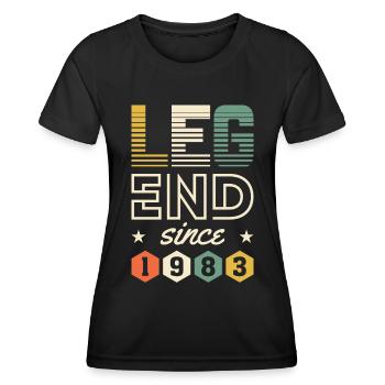 Légende depuis 1983 - T-shirt sport Femme - noir - Devant - AI Model Female 172 light (172cm)