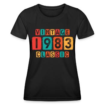 Jahrgang 1983 Klassiker - Frauen Funktions-T-Shirt - Schwarz - Vorne - AI Model Female 172 light (172cm)