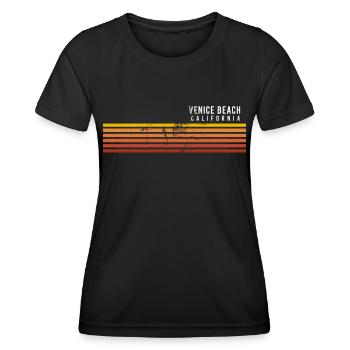 Retro Venice Beach Californie Vintage Vacances - T-shirt sport Femme - noir - Devant - AI Model Female 172 light (172cm)