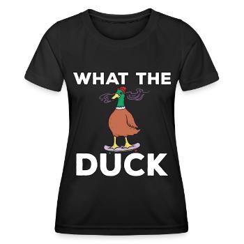 J’aime les canards canards - T-shirt sport Femme - noir - Devant - AI Model Female 172 light (172cm)