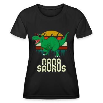 Nana Saurus Rex Nana Dinosaur, Nanasaurus, - Women's Functional T-Shirt - black - Front - AI Model Female 172 light (172cm)