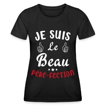 Je suis Le Beau Père Fection Humour Beau Père - T-shirt sport Femme - noir - Devant - AI Model Female 172 light (172cm)
