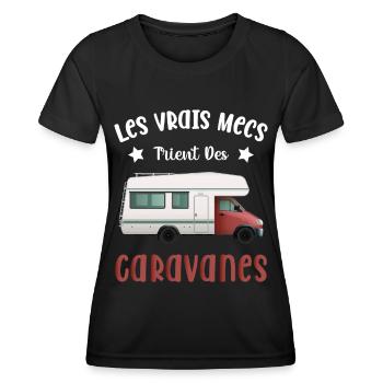 Les Vrais Mecs Trient Des Caravanes - T-shirt sport Femme - noir - Devant - AI Model Female 172 light (172cm)
