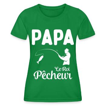 Cadeau Papa Pêcheur Roi de Pêche - T-shirt sport Femme - vert - Devant - AI Model Female 172 dark (172cm)
