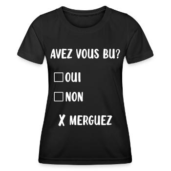 Homme qui a un trop bu - T-shirt sport Femme - noir - Devant - AI Model Female 172 light (172cm)