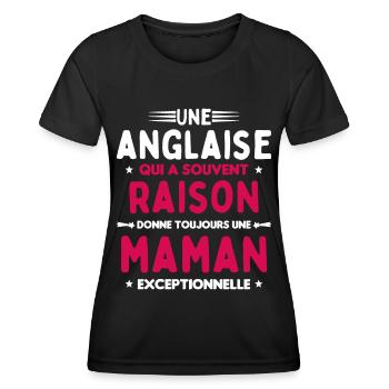 Une anglaise donne toujours maman exceptionnelle - T-shirt sport Femme - noir - Devant - AI Model Female 172 light (172cm)